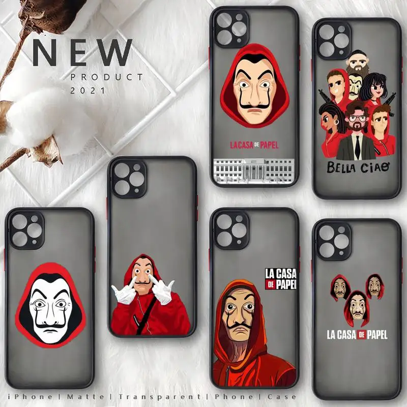 

La Casa De Papel Money Heist Tees Phone Case matte transparent For iphone 7 8 11 12 plus mini x xs xr pro max cover