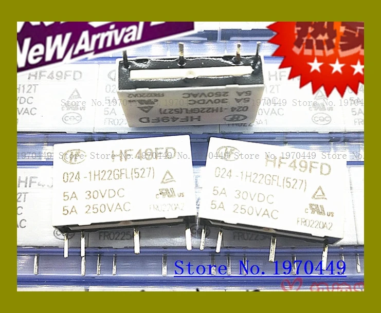 

HF49FD-024-1H22GFL 5A/250VAC 24VDC 4