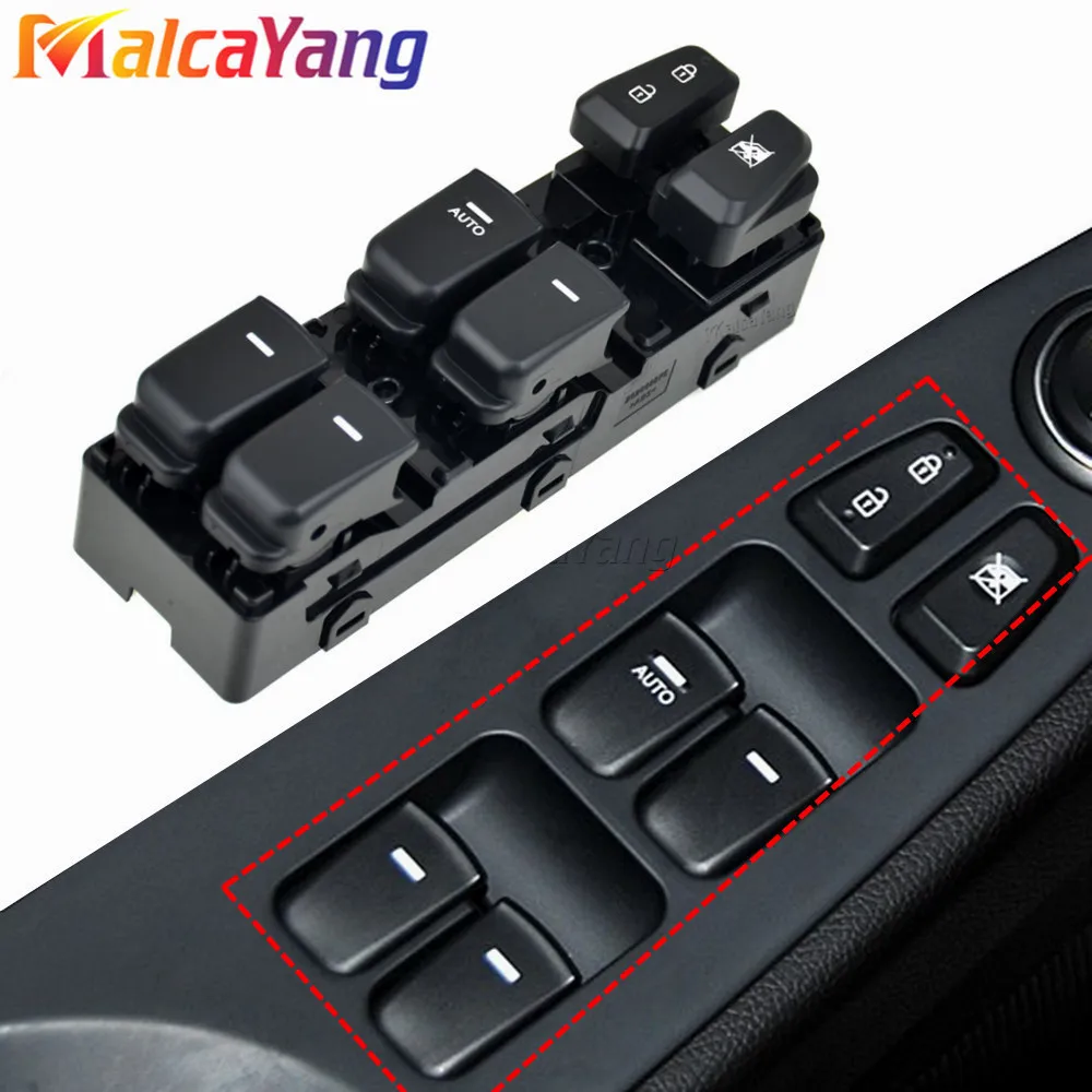 

93570-3S000 Power Window Switch For HYUNDAI SONATA 2011 2012 2013 2014 2015 Black / Beige left Driver side