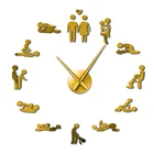 Наклейки для взрослых, часы, секс-любовь, позиция, 3D, сделай сам, бесшумные настенные часы, сексуальные часы, девичник, игровая комната, Декор, подарок на день Св. Валентина