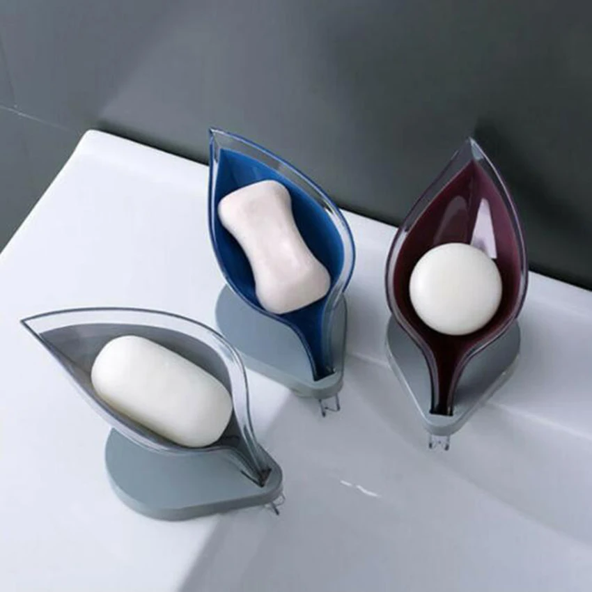 Ящик для мыла в форме листа держатель ванную комнату поднос хранения посуды