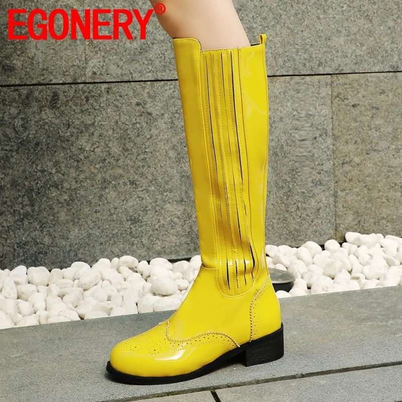 EGONERY/обувь в стиле панк Сапоги до колена женские высокие сапоги Сезон Зима Цвет