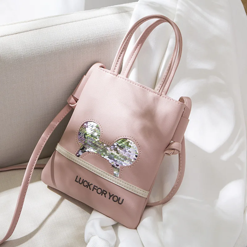 Новинка Disney's маленькая квадратная сумка с блестками и Микки Маусом для