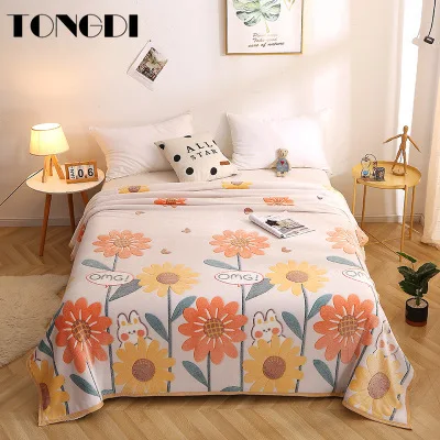

TONGDI Soft Warm Fannel Fleece Snowflake Children Cartoon Blanket Print Winter Couch Cover Bed Sofa Machine Wash Plush Bedspread