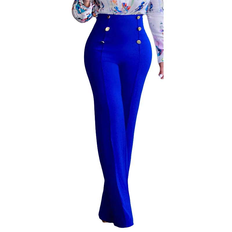 

Women Casual Harem Long Pants High Waist Elastic High Waist Cropped Length OL Trousers Solid Black White Wine Red
