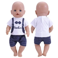 18 inch doll clothes fashion baby born gentleman suit t shirt pants for baby girl birthday gift doll customizing supplies gift