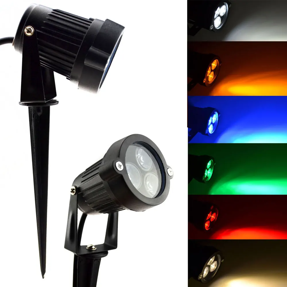 Outdoor LED 9w Waterproof LED Flood Light Spotlight Bulb Landscape Garden Yard Lamp 85-265V DC 12V Green Blue Red Yellow Warm