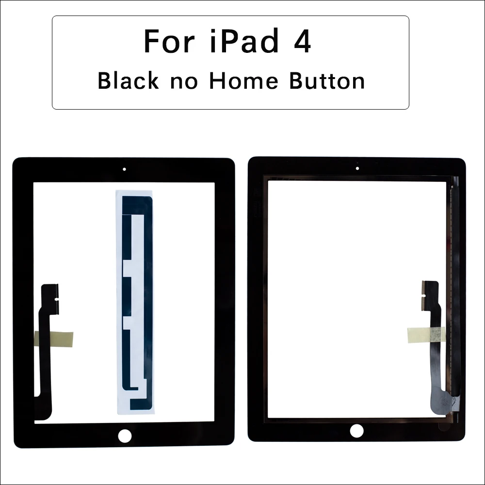 Дигитайзер сенсорного экрана в сборе для iPad 4 с кнопкой Home + клей наклейка A1458 A1459