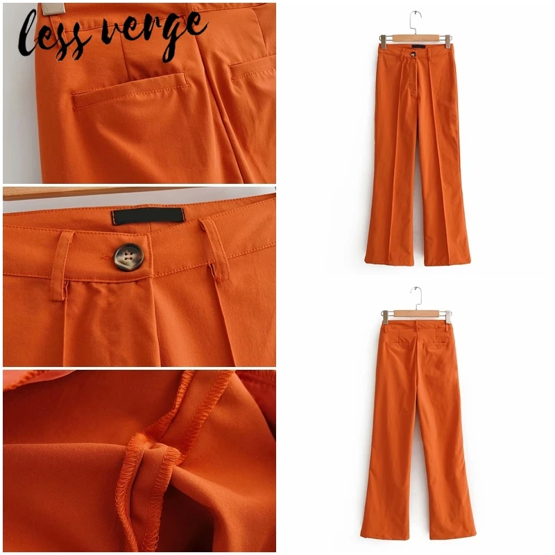 Lessverge офисный Женский комплект из двух предметов топ и штаны Осень зима 2 предмета