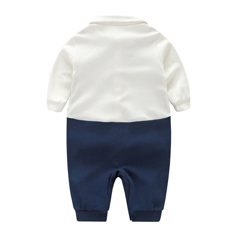 YiErYing Newborn Clothes 2018 Fashion Spring Autumn Party Bow Tie Gentleman Baby Boy Cotton Rompers Infant &ampToddler Jumpsuits |