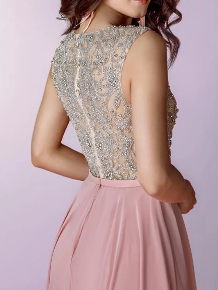

MNGRL New Simple Wedding Dress Backless Sleeveless Design Chiffon Lace Bride Dresses Princess Dress Plus Size Tailor-made