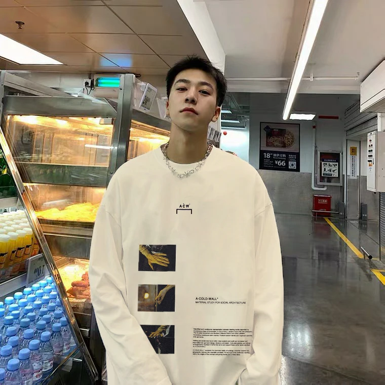 

A Cold Wall ACW Men Women Long Sleeve Paint PrintingHand of the Devil Art Long Sleeve T-Shirt