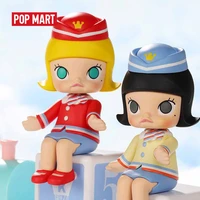 popmart molly happy train party series blind box doll binary action figure birthday gift kid toy