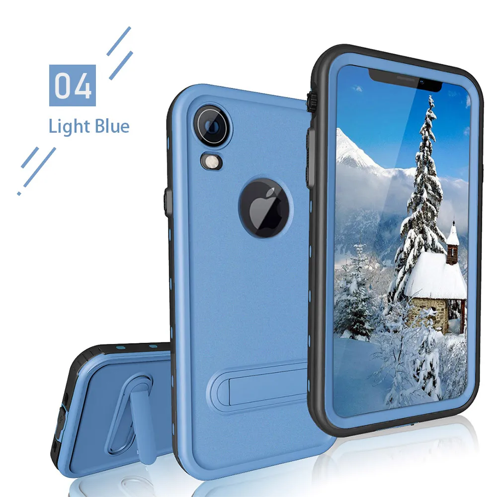 Lake Blue SHELLBOX телефон водонепроницаемый чехол для iPhone XR X XS Max чехол TPU Силиконовый чехол для iPhone 7 8 Водонепроницаемый Чехол - Цвет: Lake Blue