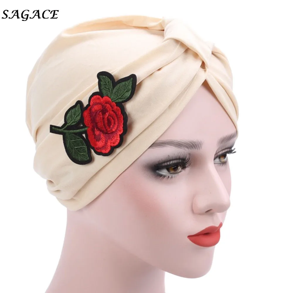 SAGACE шляпа женская мусульманская вышивка рак химиотерапия шапочка шарф тюрбан