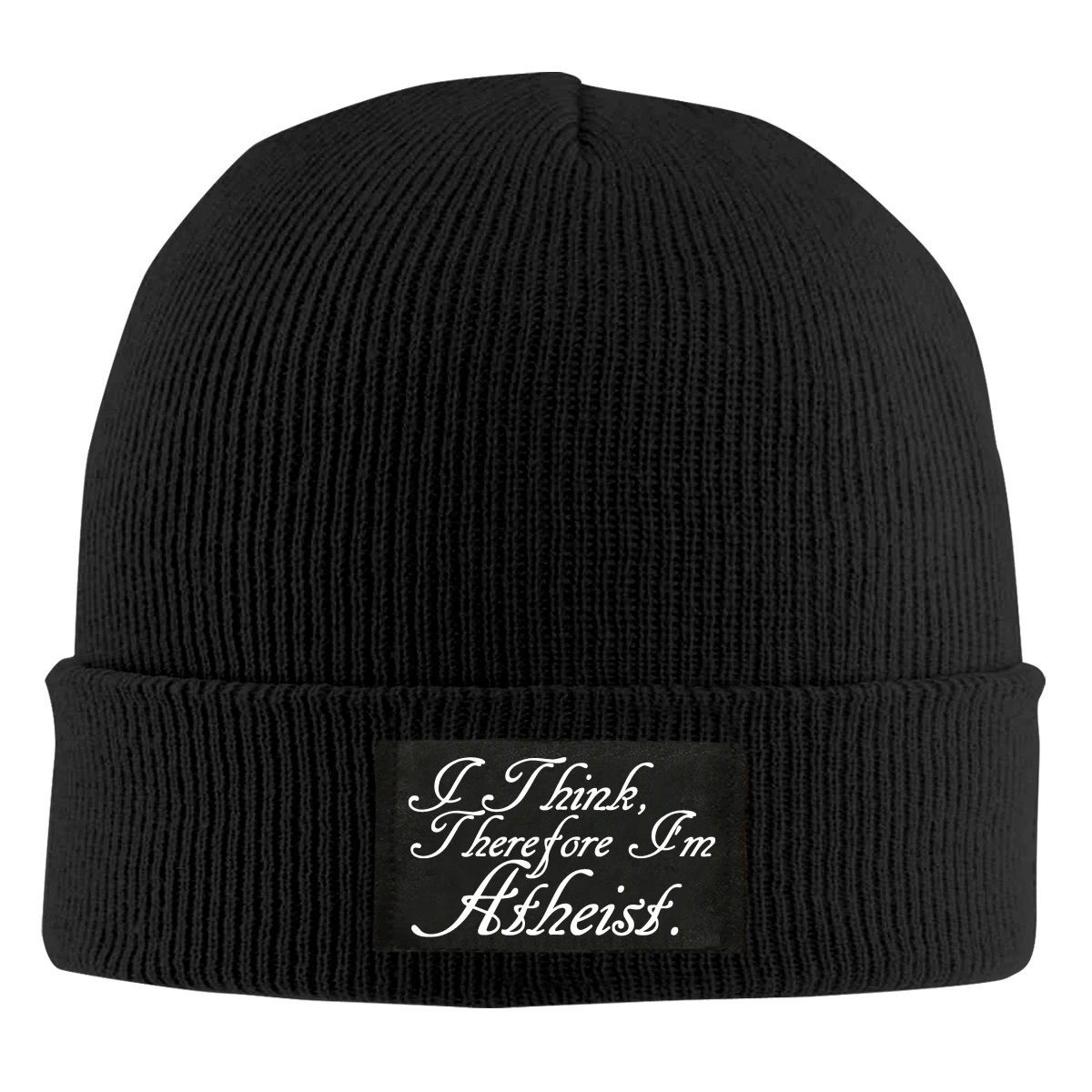 

I Think Therefore I'm Atheist Beanie Hats For Men Women With Designs Winter Slouchy Knit Skull Cap