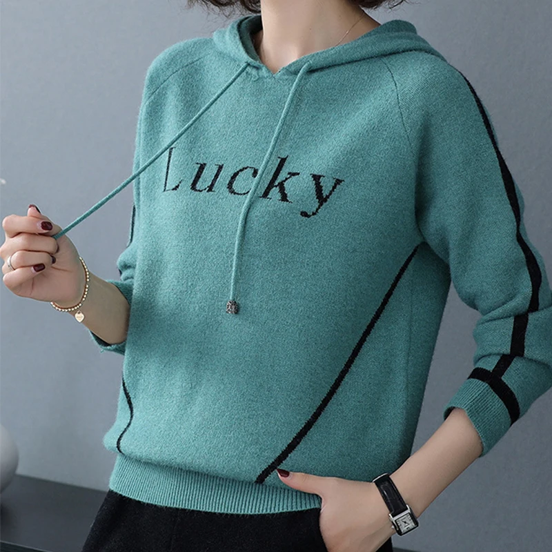 

Korean Style Letter Printing Sweatshirt Women Kawaii Hoodie 2020 Autumn New Casual Long Sleeve Hoodies Women Fashion Clothes Top
