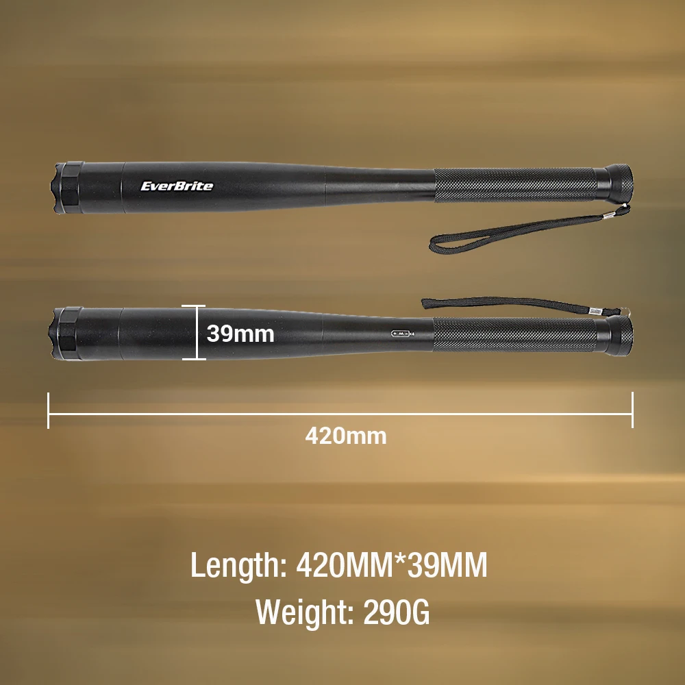 

Everbrite Baseball Bat LED Flashlight 300 Lumens Torch Light Torch for Emergency And Self Defense Security Camping Light