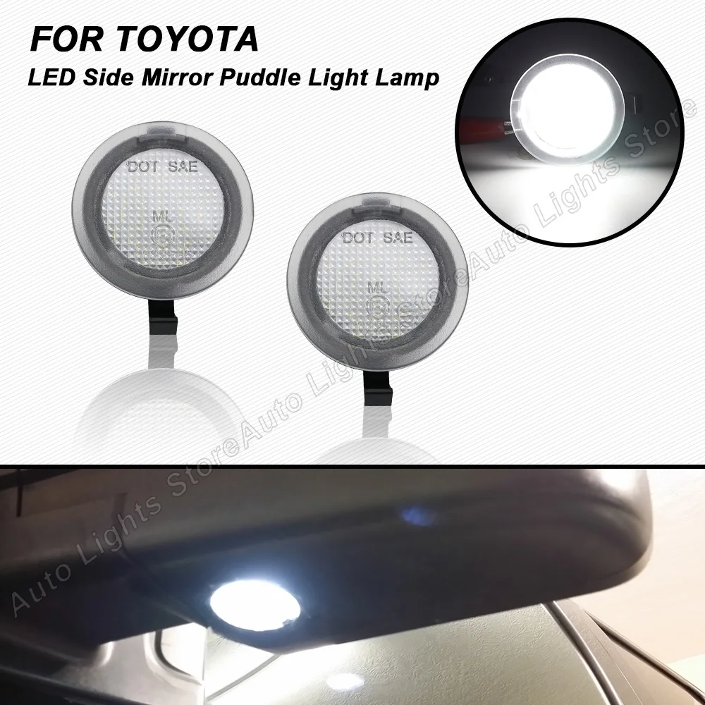 Lámpara LED para espejo retrovisor, luz para Toyota Sequoia Tundra 2007, 2008, 2009, 2010, 2011, 2012, 2013, 2014, 2015, 2016, 2021, 2 uds.