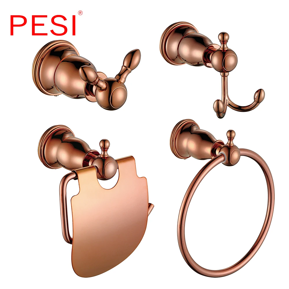 Латунные аксессуары для ванной комнаты Розовый Золотой крючок халата пальто