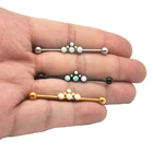 Индустриальные лесов, опал, брикет, хирургическая сталь, очаровательные длинные серьги 14 г, шпилька, штанга, черное золото