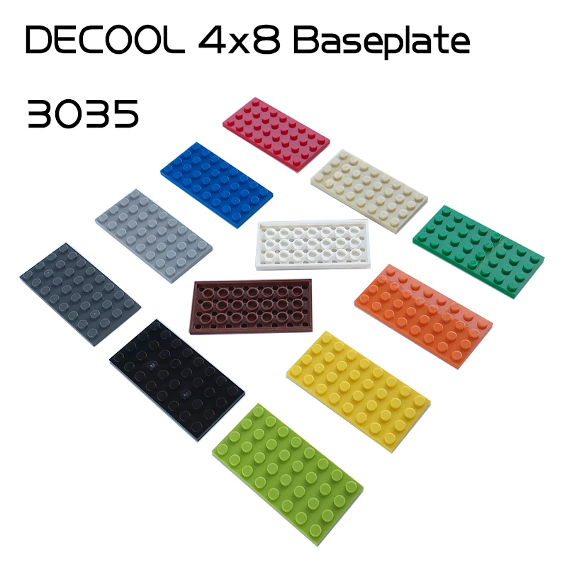 10-50 шт./лот DECOOL 4*8 пластина совместимая с 3035 кирпичей 4x8 Базовая DIY MOC строительные