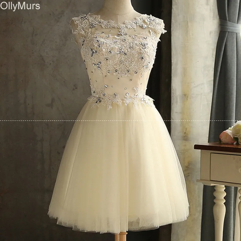 Champagne White Red Short Bridesmaid Dresses Cheap Knee length Wedding Party Back Lace-up | Свадьбы и торжества