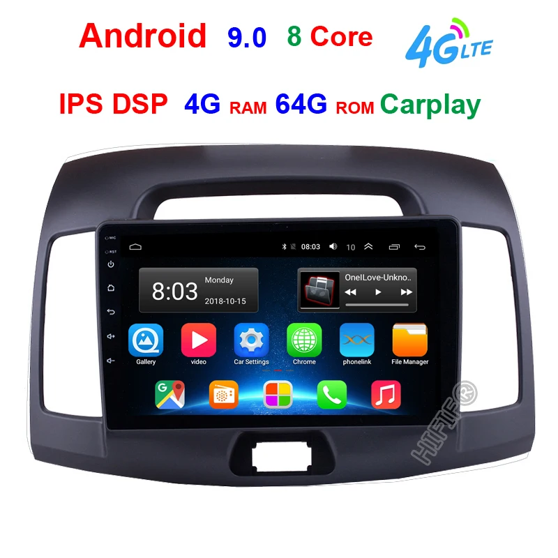 A IPS DSP 4G 64G 4G 2G+ 32G Android 9,1 4G Автомобильный Радио Мультимедиа Видео плеер навигация gps WiFi 2 din для hyundai Elantra HD 2006-2010 без dvd - Цвет: A IPS DSP 4G 64G 4G