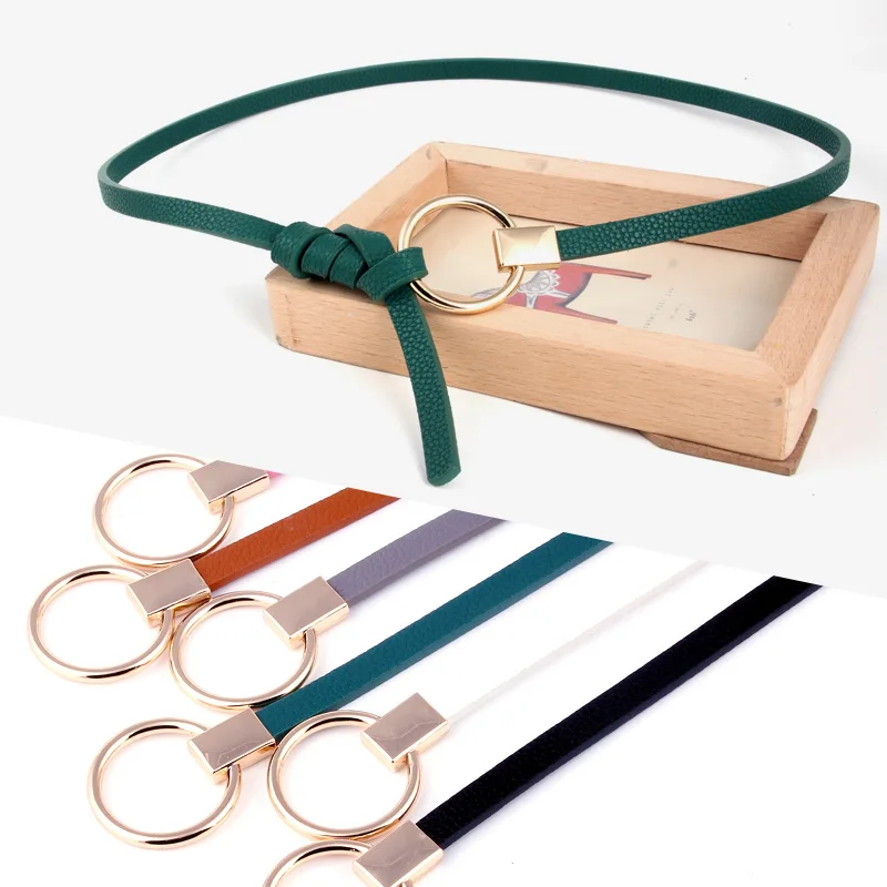 Новые корейские поясные ремни для женщин pu кожаные модные платья Тонкий Тощий