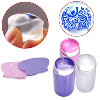 1pc 2 8cm round jelly nail art jelly head nail stamping stamp scraper polish print transfer nail stamper manicure tool 3 colors
