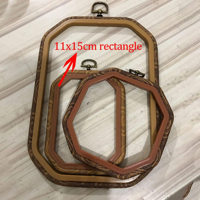 11x15cm rectangle Вышивка обруч Ручное шитье аксессуары деревянные зерна Пластиковый Набор для вышивки крестом пластиковый вышитый растягивающийся инструмент DIY needlector - Цвет: 11x15cm rectangle