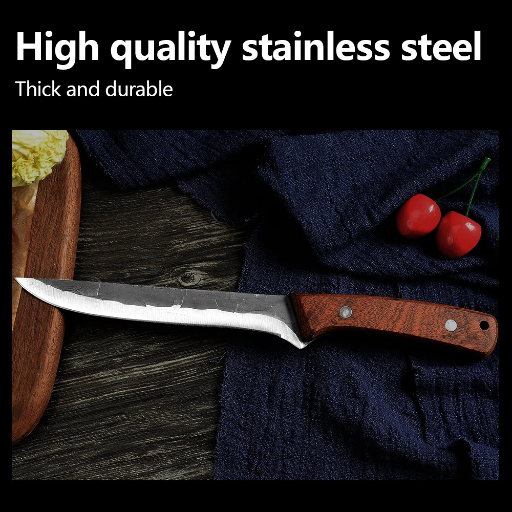 6 дюймов Кухня шеф-повара деревянная ручка инструмента Нержавеющая сталь