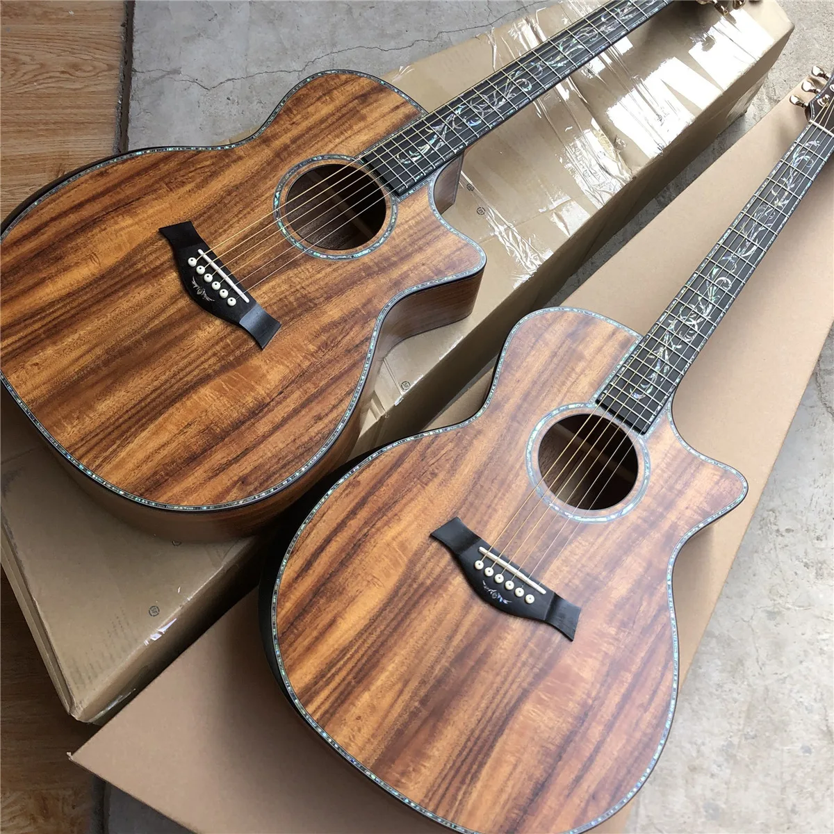 

Real Abalone Matt Finished Full Koa Wood PS14 Acoustic Guitar 41 Inch Arm Rest Body Ebony Fingerboard