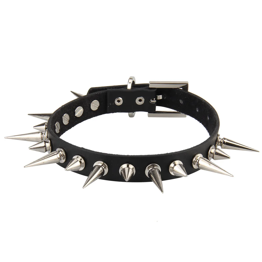 

Punk Spiked Choker Collar with Spikes Rivets Women Men Emo Studded Chocker Necklace Goth Jewelry Hot New