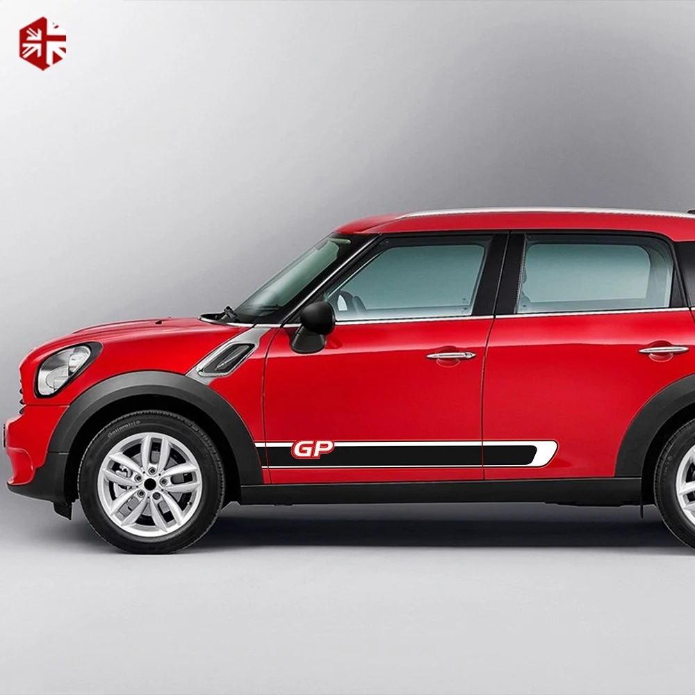 Наклейка с боковыми полосками 2 шт. Виниловая наклейка рисунком в стиле мини-GP для