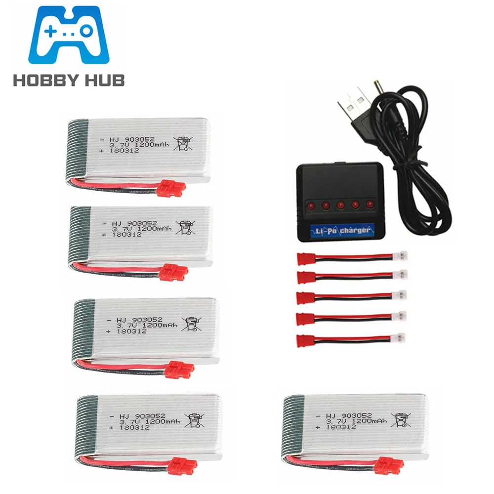 Батарея 3,7 В 1200 мАч для квадрокоптера SYMA X5 X5S X5C X5SC X5SH X5SW RC, запасные части, аккумулятор 3,7 В 903052 + зарядное устройство 5 в 1
