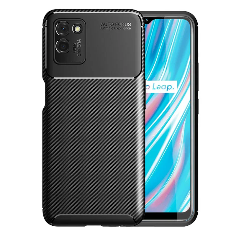 

For OPPO Realme V11 Case Capas Carbon Fiber Back Shockproof TPU Bumper Soft Case For Realme V11 Cover For Realme V11 Fundas 6.5"