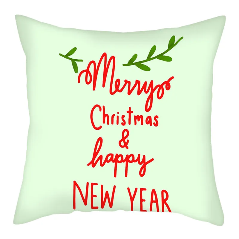 Fuwatacchi Рождественская Печать оленей наволочки для подушек с новым годом Снеговик