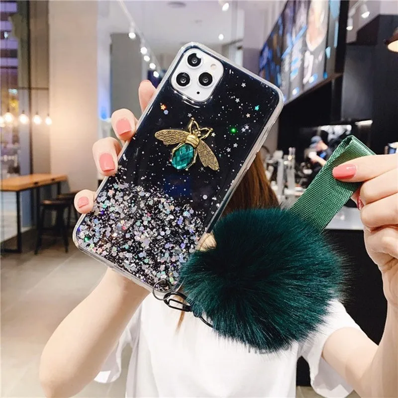 Роскошный 3D бриллиантовый пчелиный Блестящий Мягкий чехол для телефона Samsung Galaxy