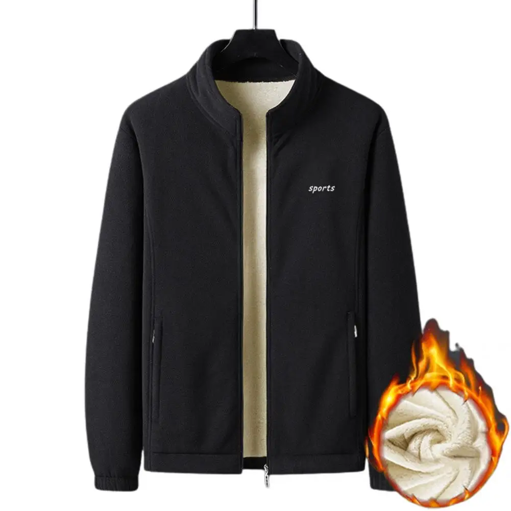 

Male Jacket Soft Men Coat Thicken Coldproof Great Anti-pilling Male Plush Jacket