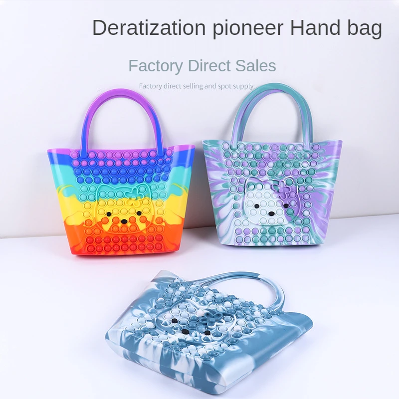 

Pop It Fidget Reliver Stress Push Antistress Adults Kids Sensory Toy Relieve Autism Rainbow Bubble Animal Portable Messenger Bag