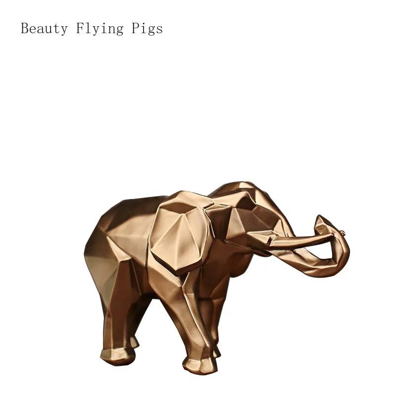 

Direct sales new classic creative abstract animal geometry elephant sculpture office new house gift home decoration ornaments