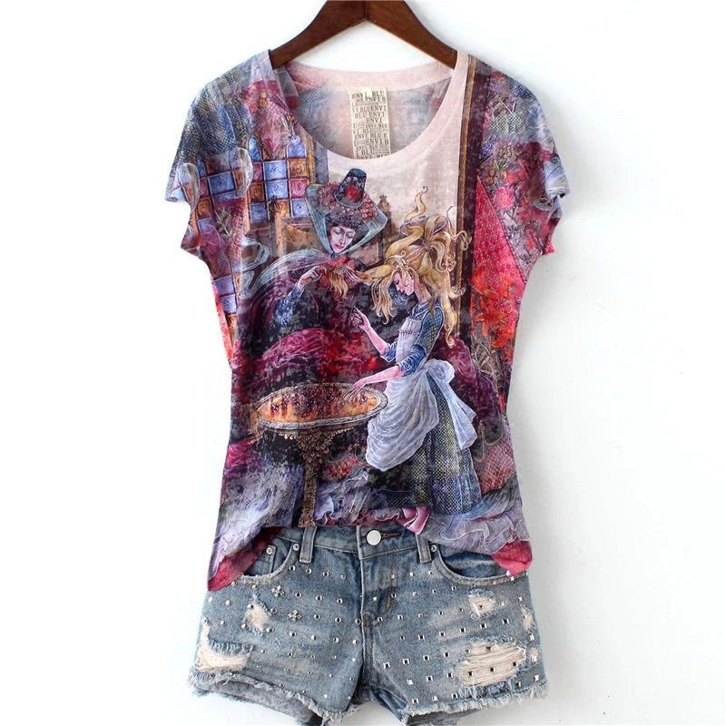 Женская шелковая футболка с коротким рукавом и круглым вырезом размеры до