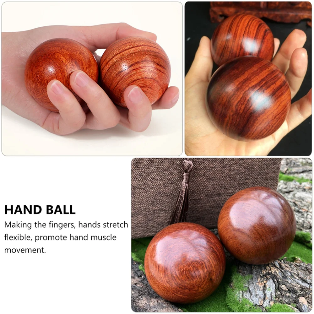 

2Pcs Wooden Balls Fitness Balls Hand Exercise Balls (5.5cm, Random Grain)
