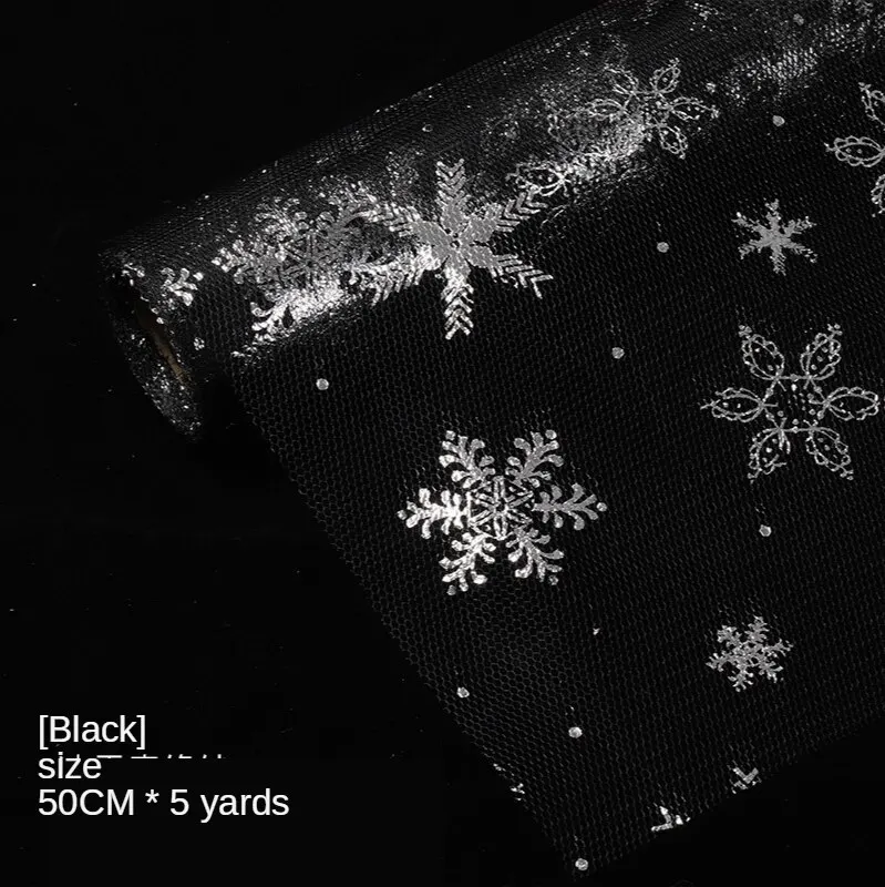 5 ярдов/серия серебро горячего тиснения Снежинка упаковочная бумага для цветов