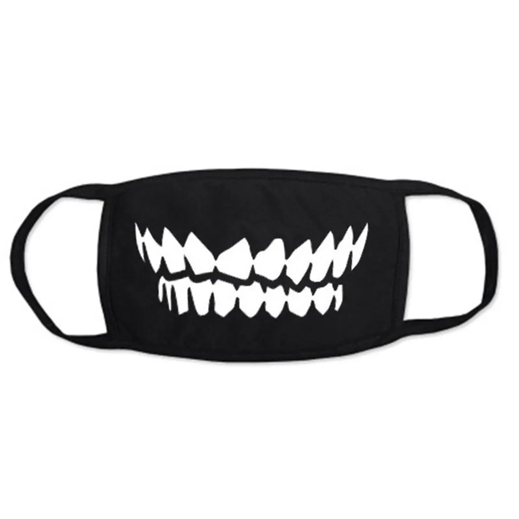

Хлопковая многоразовая маска для лица для взрослых, удобная моющаяся маска с мультяшным принтом для костюмированной вечеринки на Хэллоуин