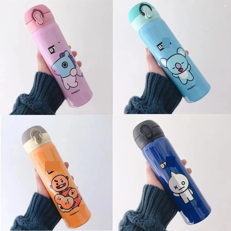 

Bangtan Kpop BT Start SGroup Souvenir Water Cup Thermos Cute Stainless Steel Cup Tata Chimmy Cooky Shooky RJ Koya Mang Van Army