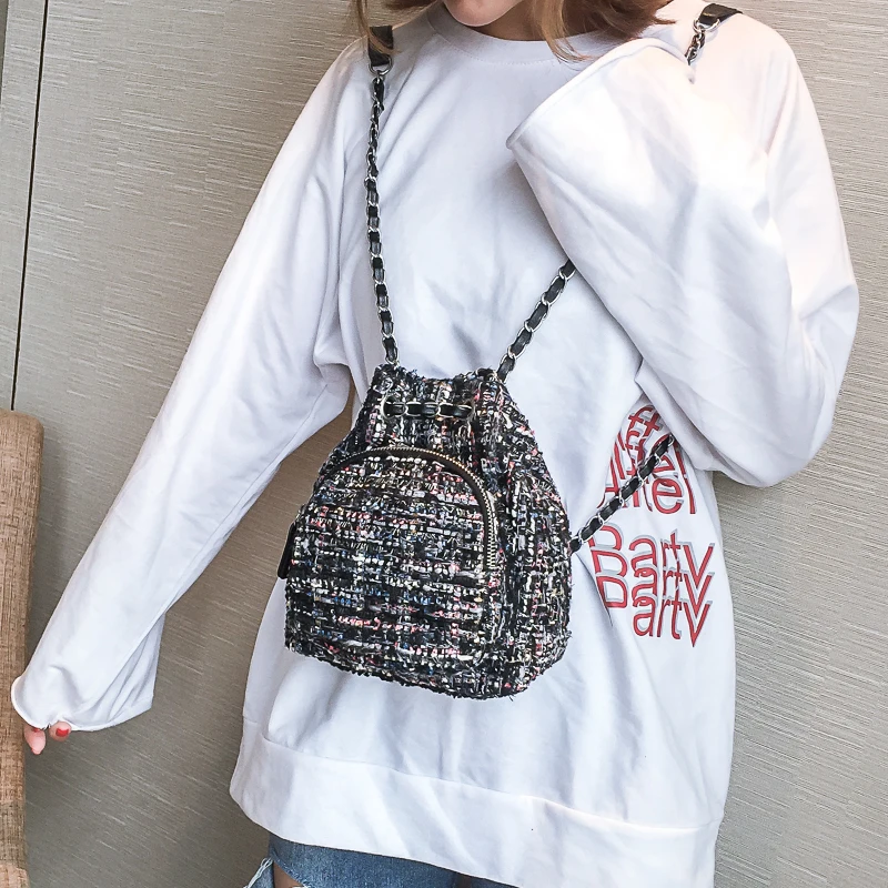 WEIXIER женский рюкзак кошелек женские шерстяные рюкзаки с цепочками для