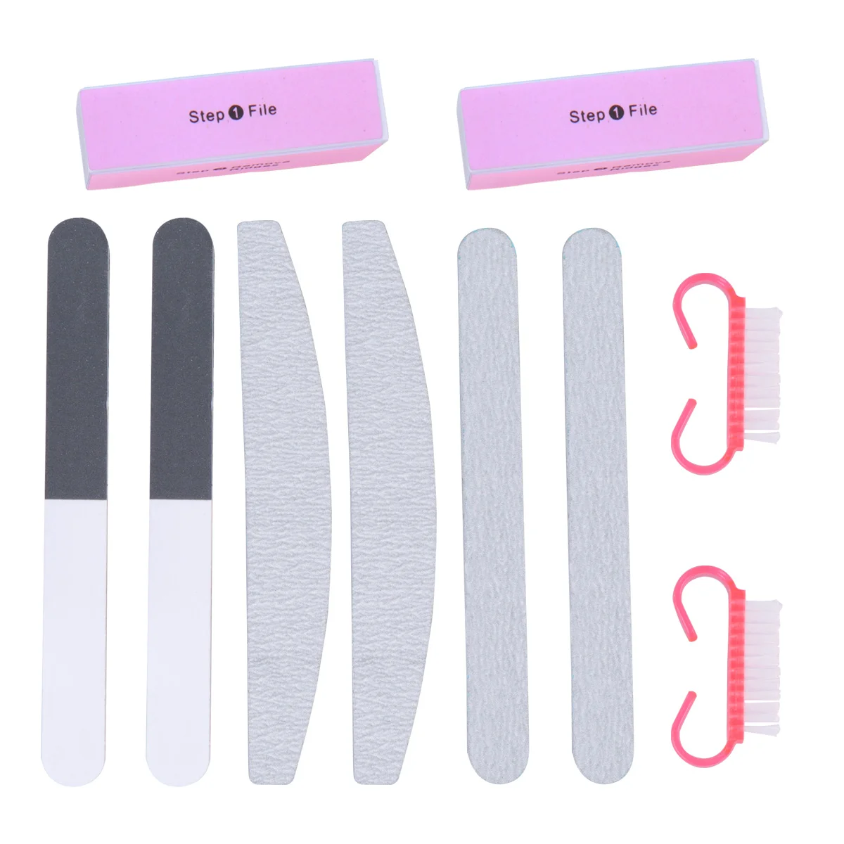 

10 шт., профессиональный набор блоков и кистей для полировки ногтей