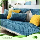 Чехол для дивана в гостиную, плюшевый чехол для дивана в скандинавском стиле, нескользящее покрывало для дивана, защитный чехол для дивана L-образной формы